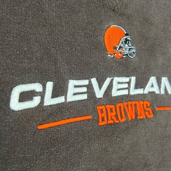 🔥🏈 Vintage CLEVELAND BROWNS NFL Embroidered Fleece CREWNECK Size XL - EXCELLEN - Picture 5 of 9